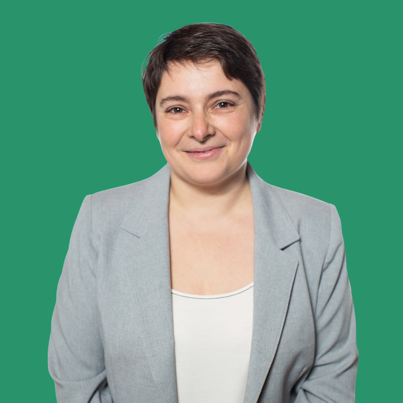 Marie Lacrampe is smiling at the objective